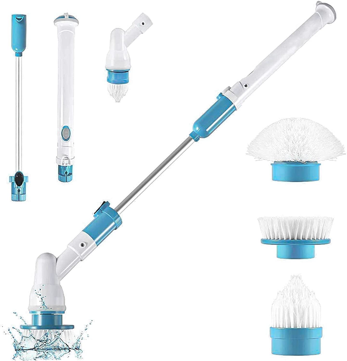 Electric Spin Scrubber Rechargeable Cleaning Brush with 3 Replaceable Brush Heads, Cordless and Portable Power Scrubber, Electric Bathroom Scrubber for Cleaning Tile, Sink, Window, Floor, Tub, Car