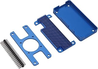 CNC Aluminum Shell Micro Computer Enclosure with Passive Cooling Fast Heat Conduction Compatible with Raspberry Pi2W (Black Pin Header)