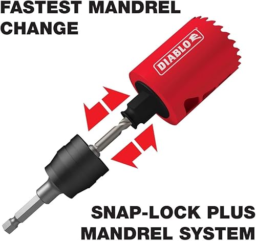 Miniatura 5 de Diablo - Sierra de dientes de carburo para madera y metal, se adapta con sistema de mandril Snap-Lock Plus, expulsión de enchufe sin herramientas, 3