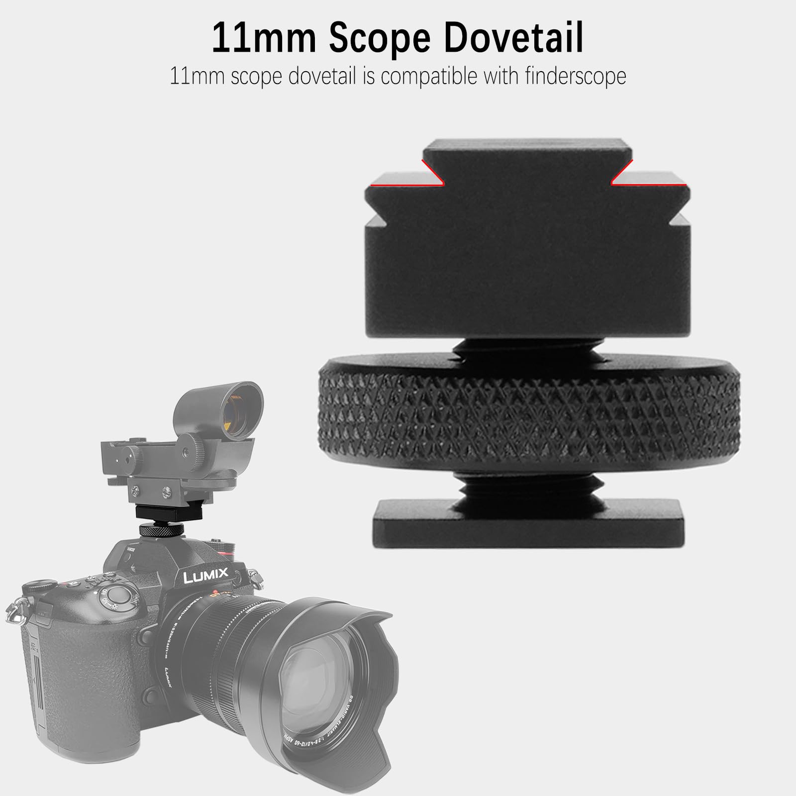 2-in-1 Metall-Adapterhalterung für Teleskop-Finder, Zielfernrohr, roter Punkt, Reflex-Sight Fit, Video, DSLR, spiegellose Kamera, Blitzschuh, Kaltschuh, Himmel, Astrofotografie