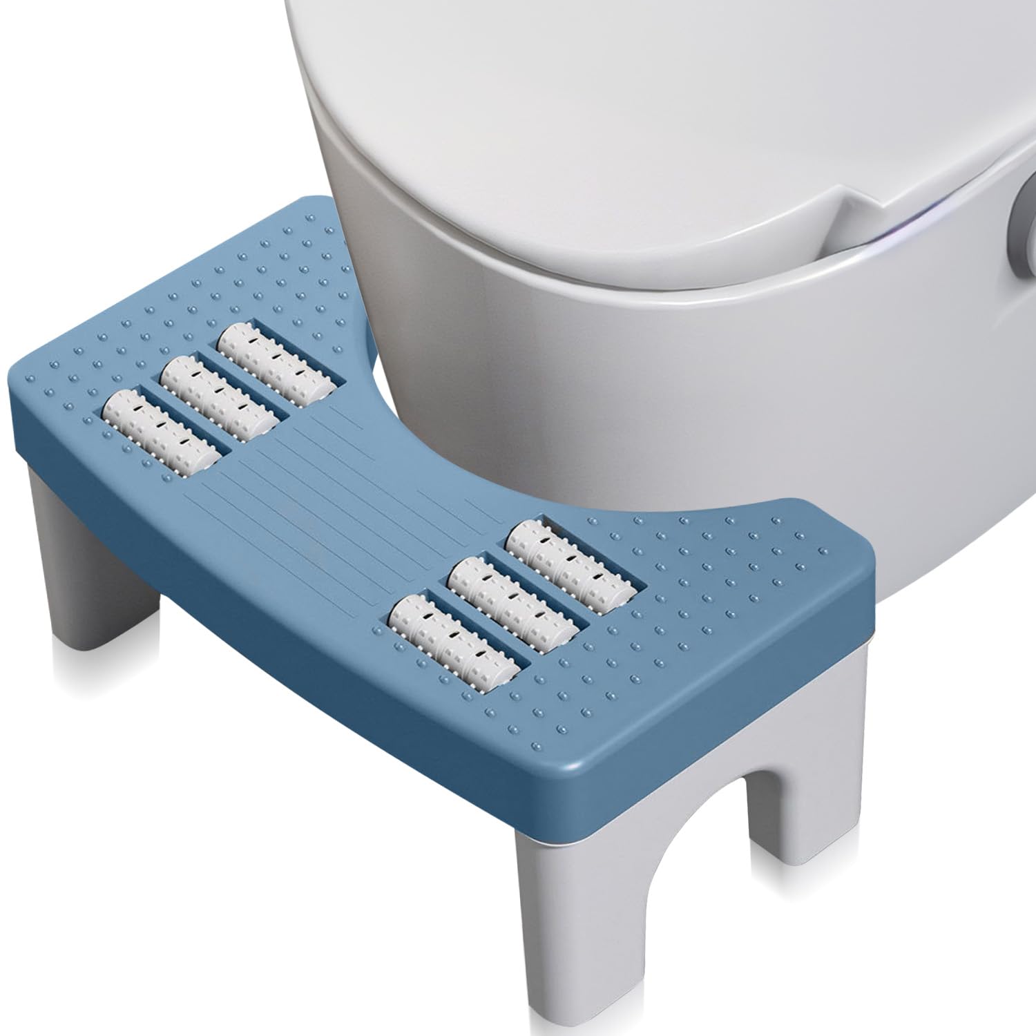 Lighterday Toilet Step Stool,Massage Poop Stools,Non Slip Toilet Footrest - a Constipation Relief for Adults,Small Step for Children and Adults(Blue)