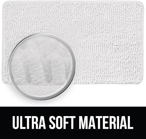 Miniatura 4 de KANGAROO Alfombras de baño, alfombra de baño de chenilla suave y absorbente, alfombrilla de ducha peluda, alfombra de baño de secado rápido lavable