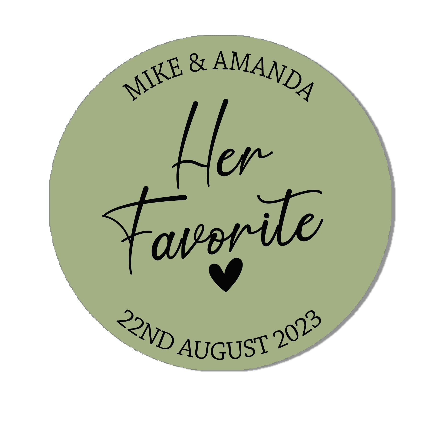 His & Her Favourite Sticker, Party Favour Stickers, His Favorite Label, His Favour Labels, Favor Stickers, Party Bag Label - HER FAV - 24 Sage (45mm)
