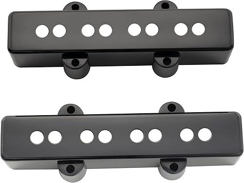 Musiclily Pro Plastic F63/R65mm Jazz Bass - Juego de 2 cubiertas para pastillas Fender J Bass, color negro