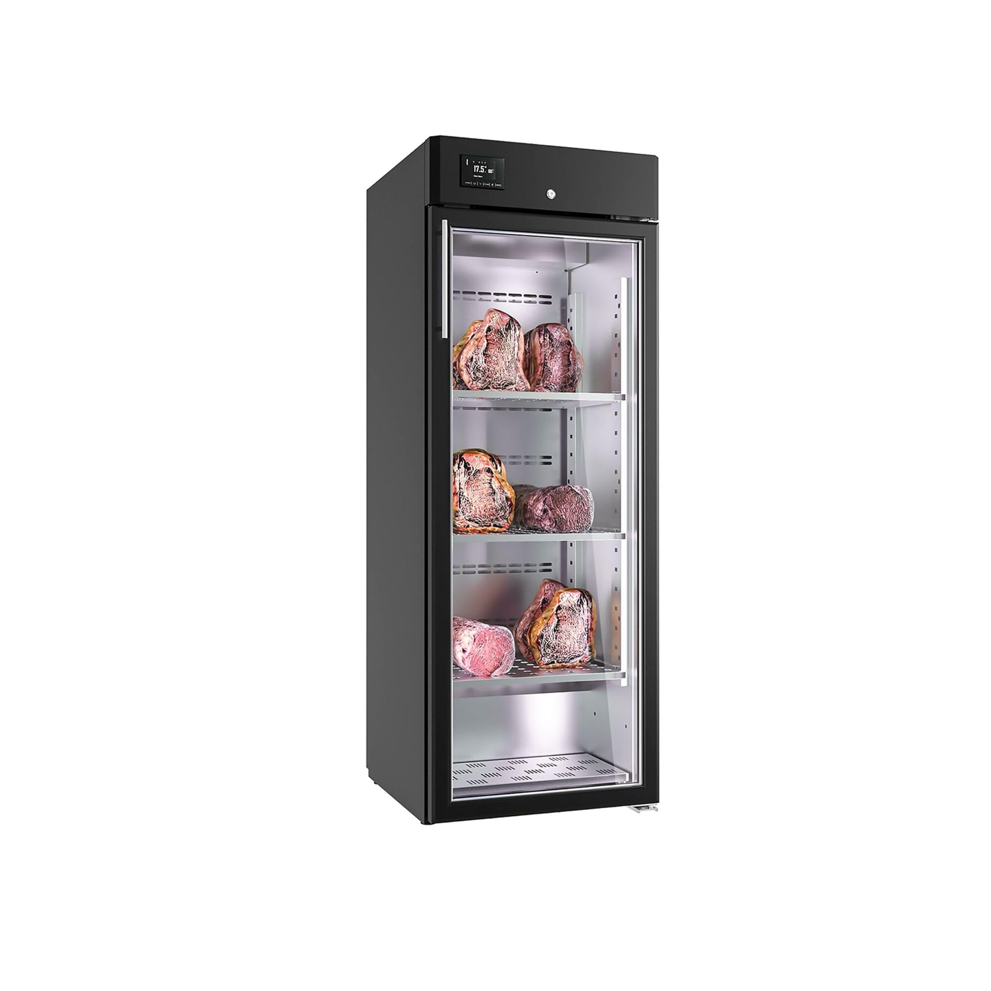 GGM Gastro Dry Aging Fleischreifeschrank 600mm 340L | Hygienischer Edelstahl-Innenraum, präzise Touch-Steuerung, regulierbares Klima, abschließbare Glastür, automatische Abtauung