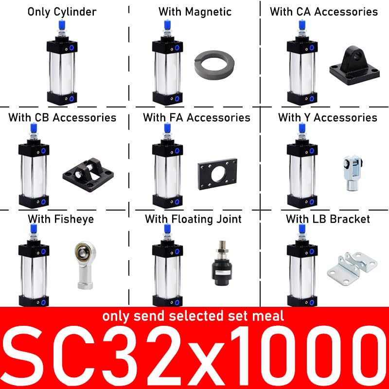 Cylindre pneumatique double effet SC32X1000 alésage 32mm - 2