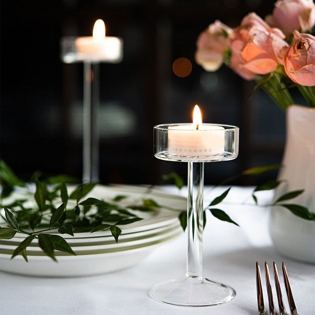 Kerzenständer 3-teiliges Set Kerzenständer Glas Romantische Kerzenhalter Hochzeit Tischrequisiten Candle Light Dinner Home Decoration Dekoration