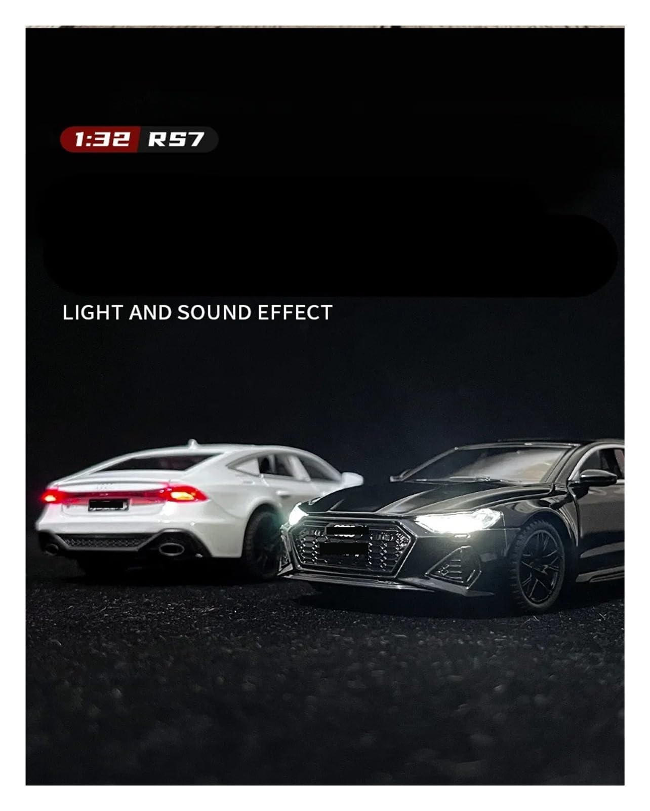 1:32 Per AUDI RS7 Coupé Modello Auto In Lega Fonde Sotto Pressione Veicoli In Metallo Alta Simulazione Suono Luce Collezione Set Giochi Modello Auto per Hobby(Blu)