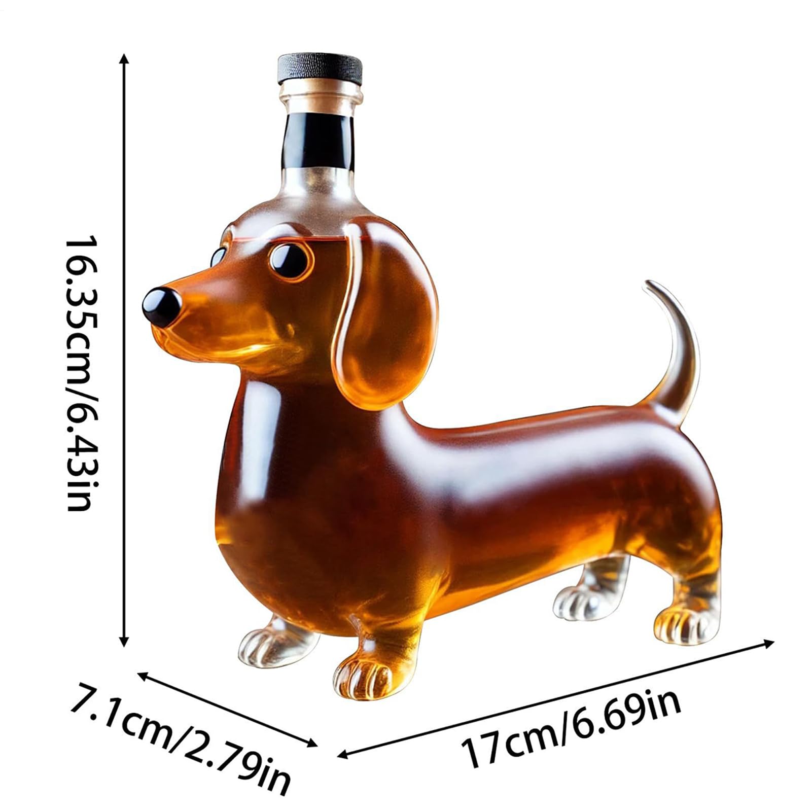 Bouteille De Whisky Teckel, Verre Sculpté 3D Créatif, Bouteilles En Verre À Whisky En Forme D'animal Rigolo, Carafe À Vin Pour Bar, Récipient À Vin Pour La Décoration Intérieure
