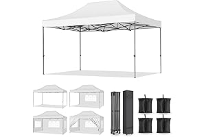 10x15 Heavy Duty Pop Up Canopy Tent, Commercial Easy Setup Canopy