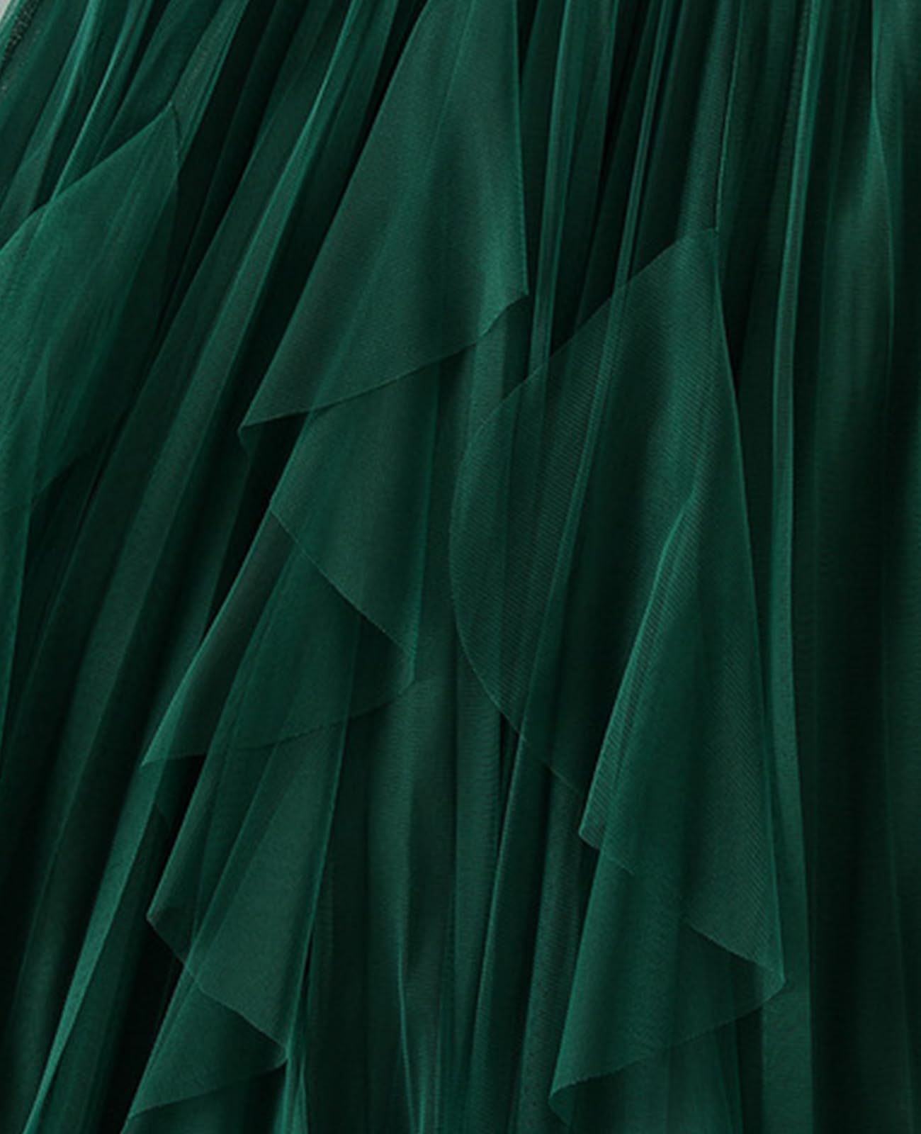 Faldas de tul para mujer, falda tutú escalonada de malla, cintura elástica alta y baja, falda de tul midi para fiesta, Hada Verde, Talla única