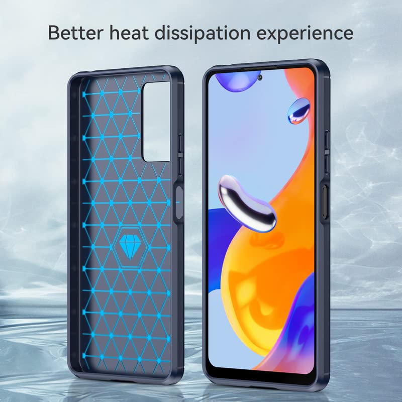 Image of Hybrid Carbon Fiber Back Case for Redmi Note 11 Pro /Note 11 Pro Plus 5G (Blue)
