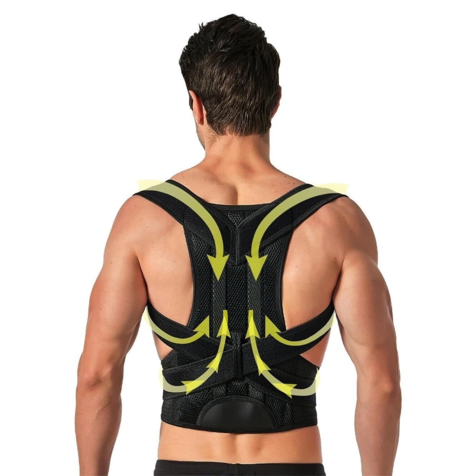 Fascia Lombare Cintura di Supporto per La Schiena Completa Correttore Posturale per Decompressione Lombare Spalla della Colonna Vertebrale Supporto Schiena(Black,XXL)