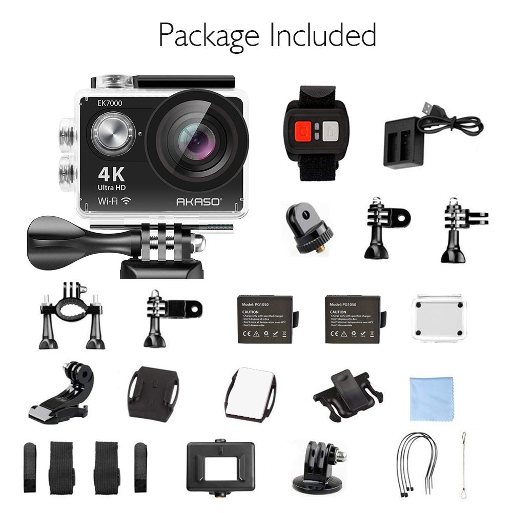 AKASO EK7000 4K30FPS Action Camera Ultra HD Underwater Camera 170 Degree Wide Angle 98FT Waterproof Camera