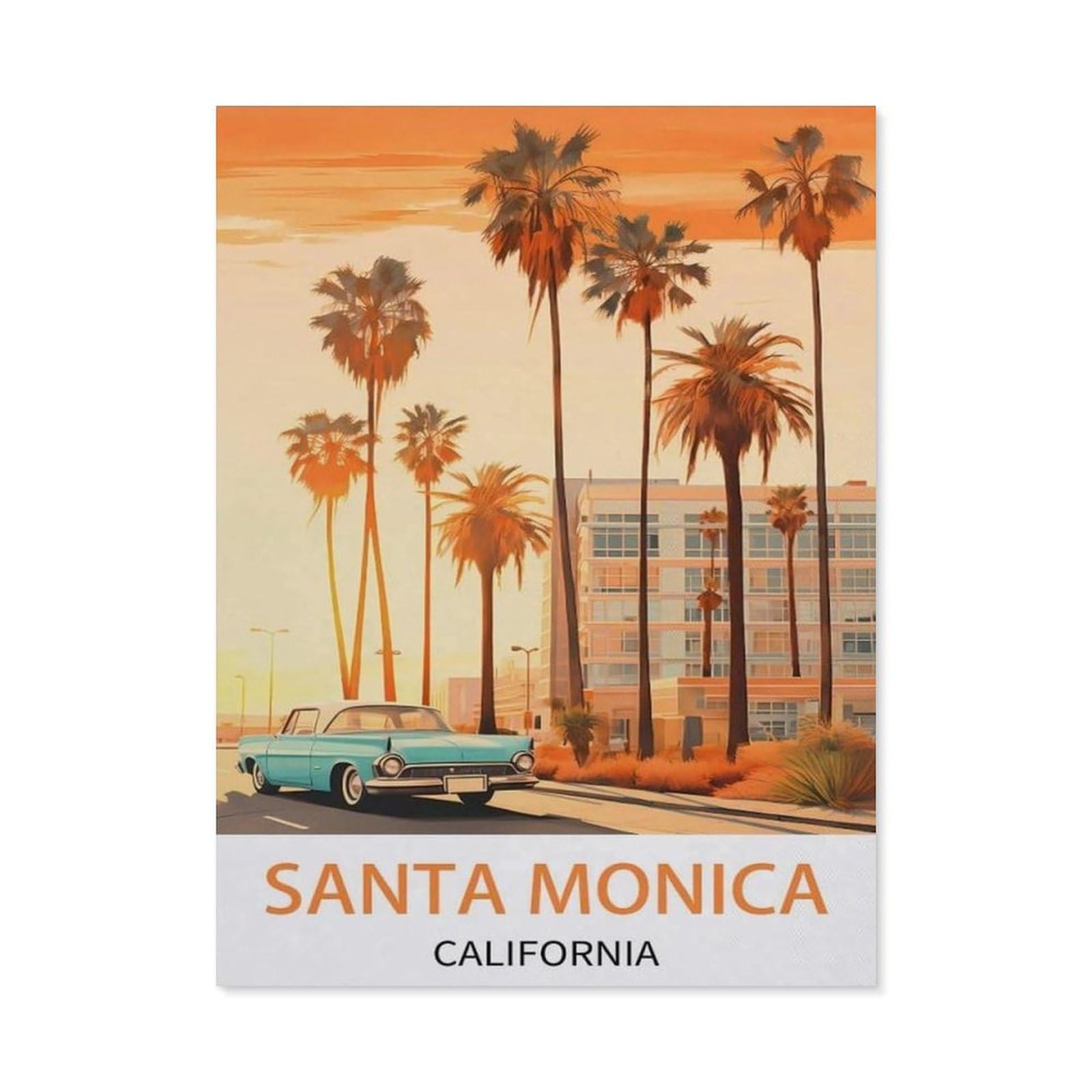 BEAYODKP Diamond Painting，Santa Monica California ， Building（40 x 50 cm）