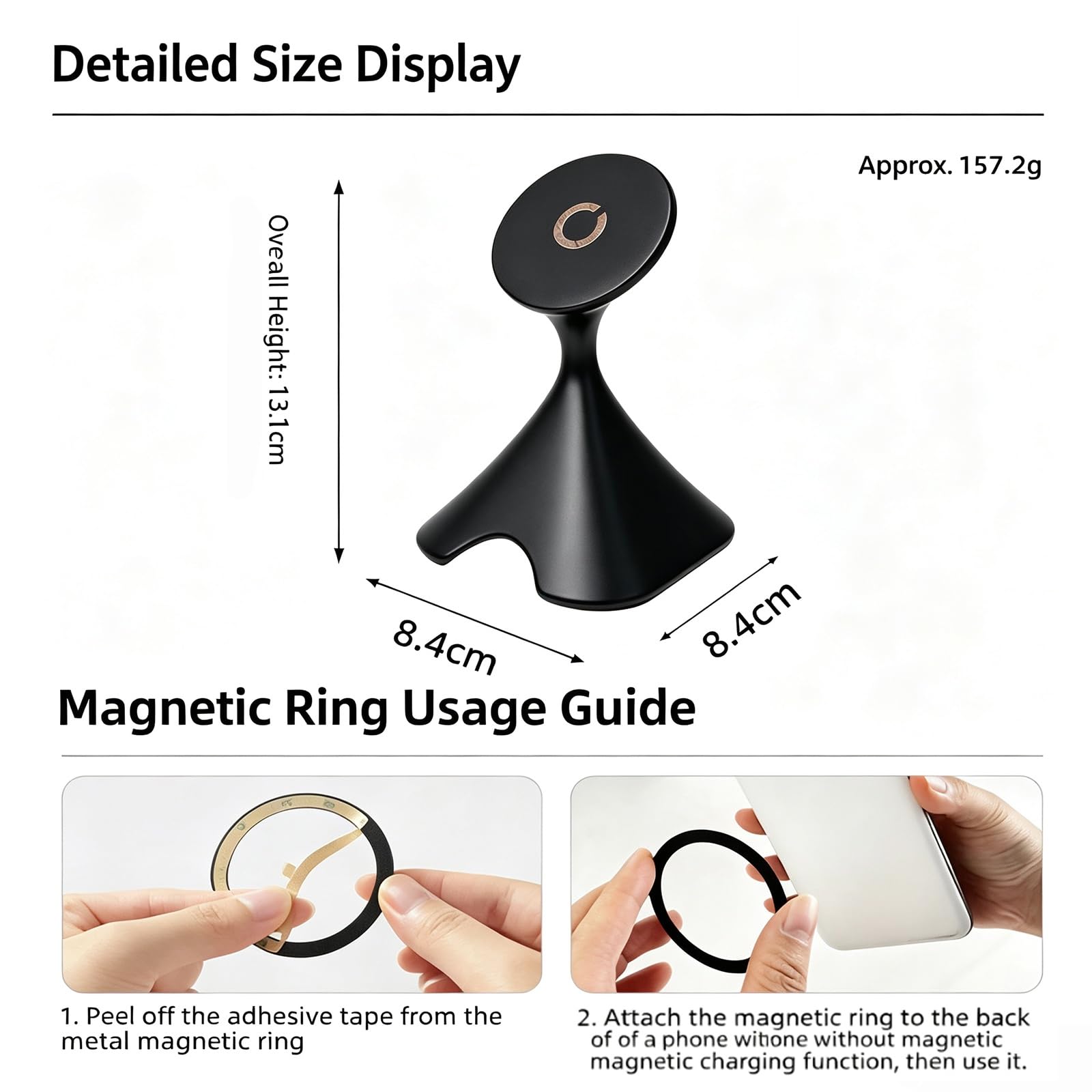 Supporto magnetico per telefono con base di ricarica wireless rapida | Ricarica rapida da 15W con allineamento automatico, angolazione regolabile, compatibile con i principali smartphone