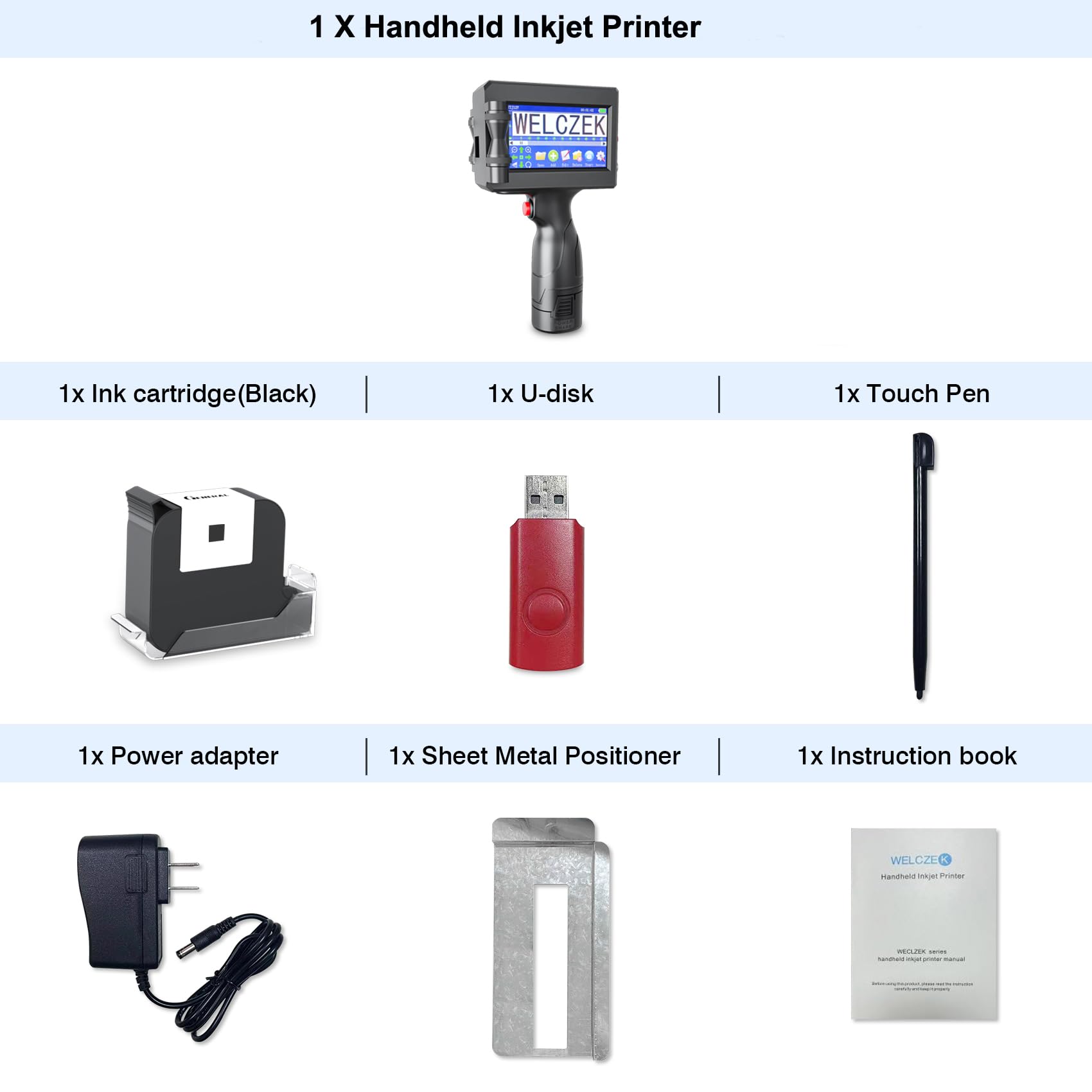 Impresora Portátil TIJ127 con Cartucho de Tinta de Secado Rápido para Logotipos, Fecha, Códigos QR