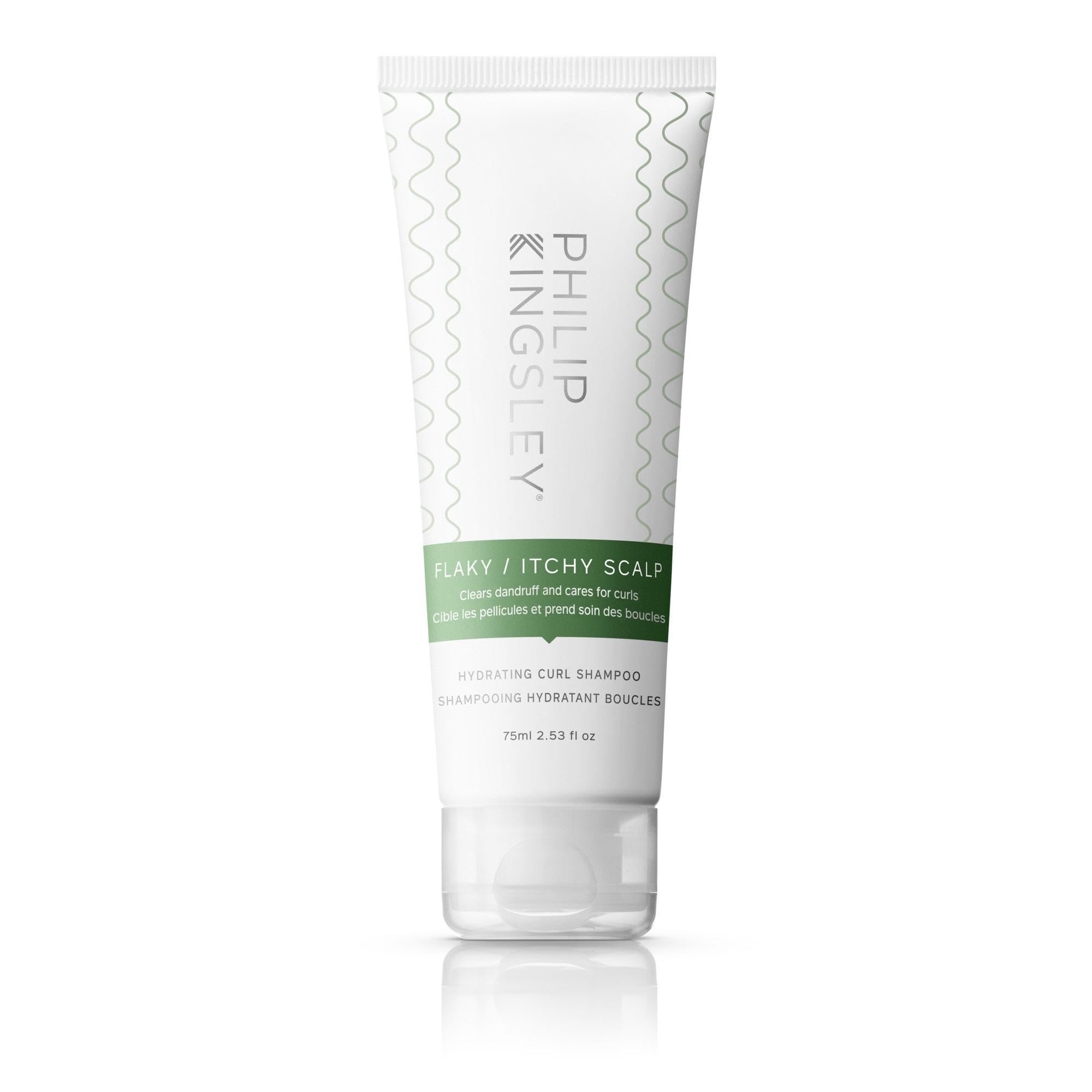 Philip Kingsley | Flaky/Itchy Scalp Hydrating Curl Shampoo | Anti-Dandruff Shampoo for Curly, Coily & Wavy Hair | Calms Itchy Scalp Without Drying Curls | Clears Flakes & Soothes Scalp | 75ml