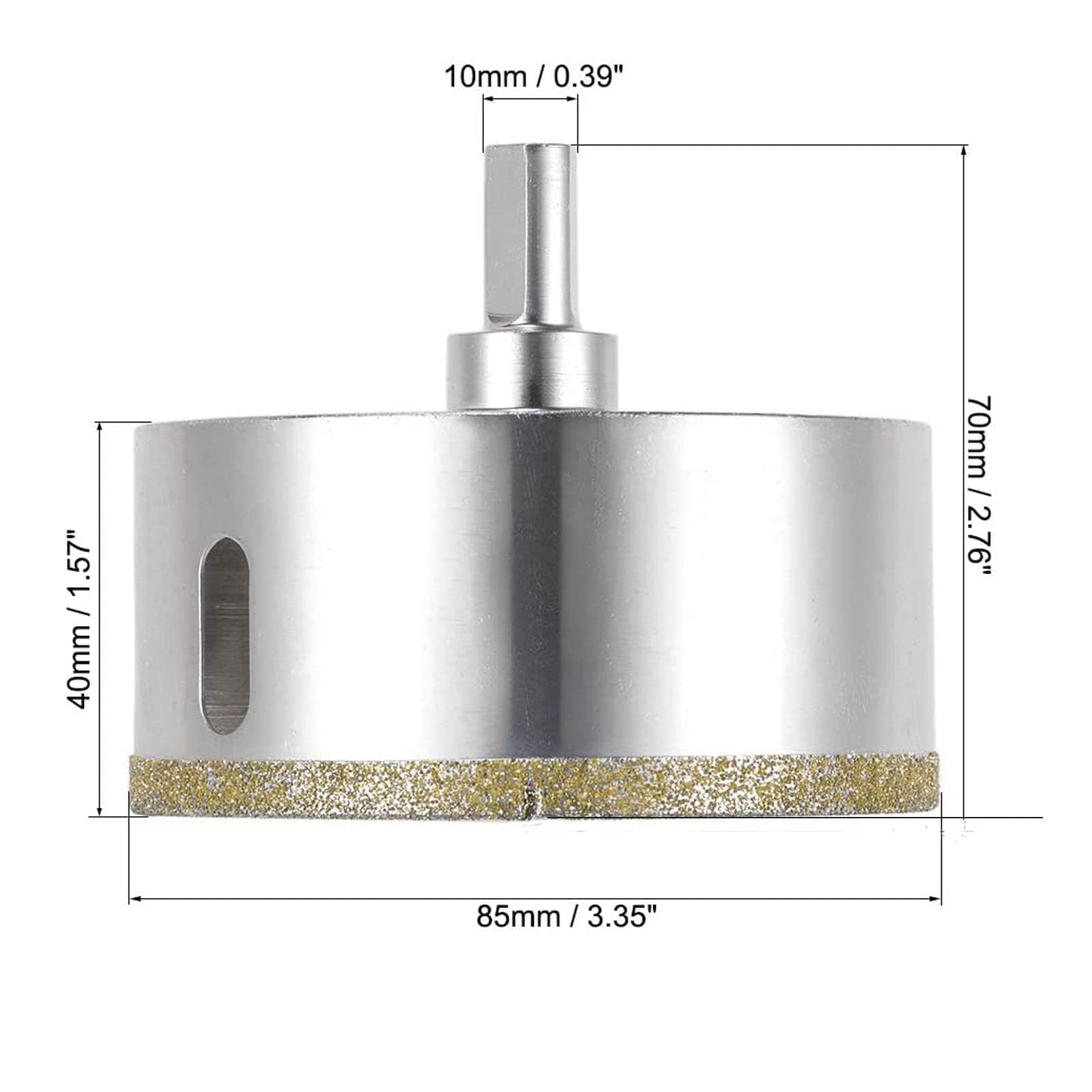 TOP-VIGOR 85mm Diamond Drill Bit Glass Hole Saw Set, Hollow Core Drill Bit with Spotting Drill Bit - Image 2