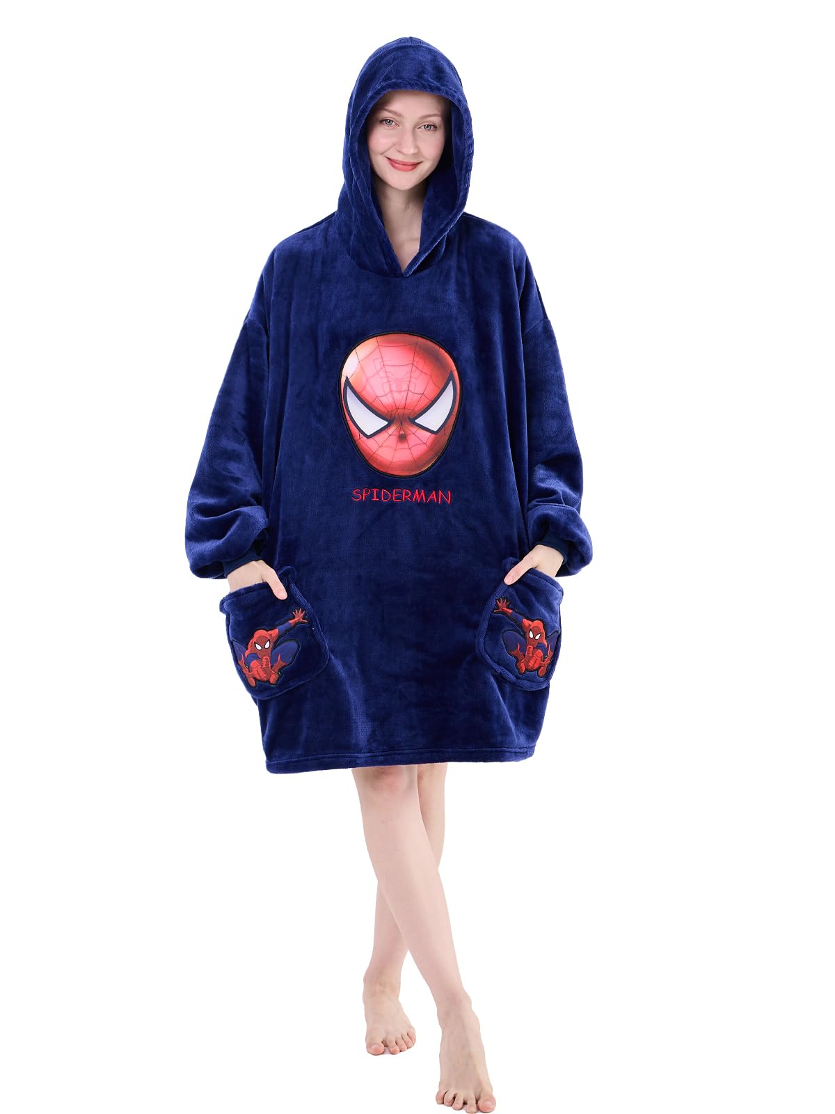 NEWCOSPLAY Wearable Blanket Hoodie Plush Cozy Oversized Sweatshirt with Pocket for Adult