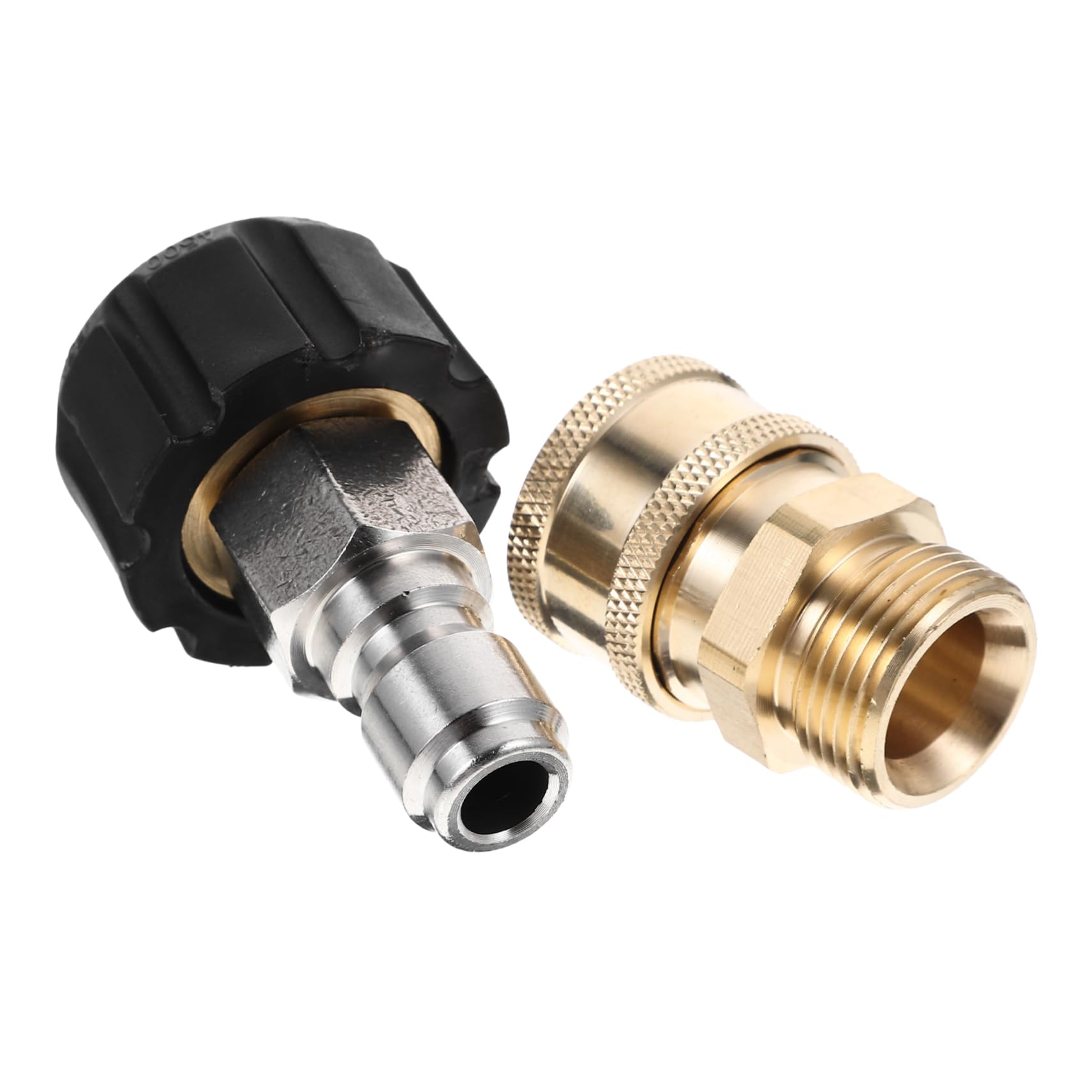 UKCOCO 5 Juegos Adaptador Masculino conectar acoplador de Lavadora a presión arandela Conector rapido Conector de Manguera de Alta presión conexión para Lavadora a presión latón Dorado