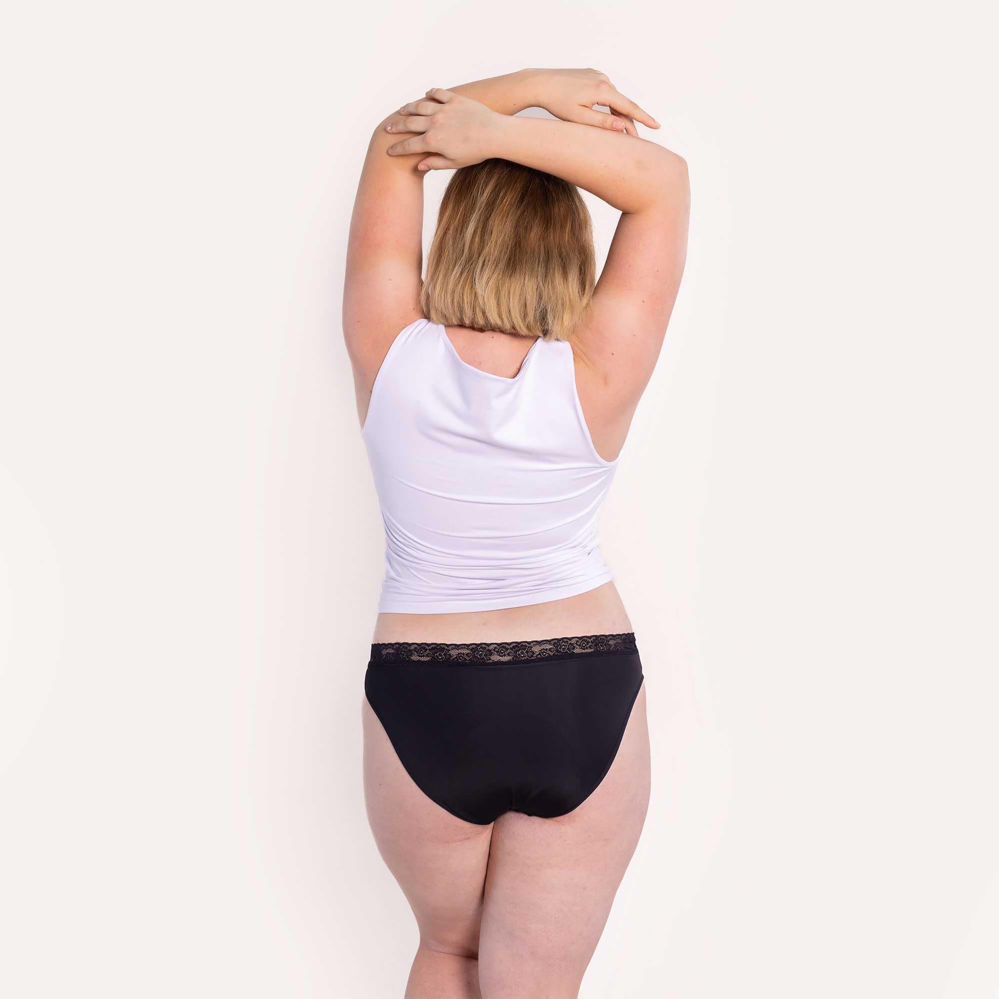 SELENACARE Periodenunterwäsche Classic (3er Multipack) - Menstruationsunterwäsche für Damen, waschbarer Slip, 100% vegan, nachhaltig, 25ml Aufnahme, Größe L (40/42), schwarz
