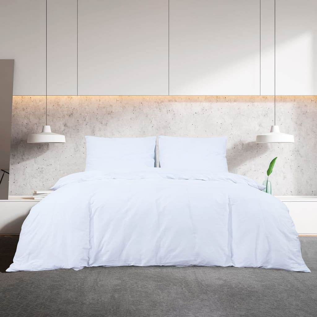 Set Copripiumino Bianco 220x240 cm in Cotone,Casa e Giardino,Biancheria,Lenzuola e Coperte,Copripiumini,1.18kg - 136163