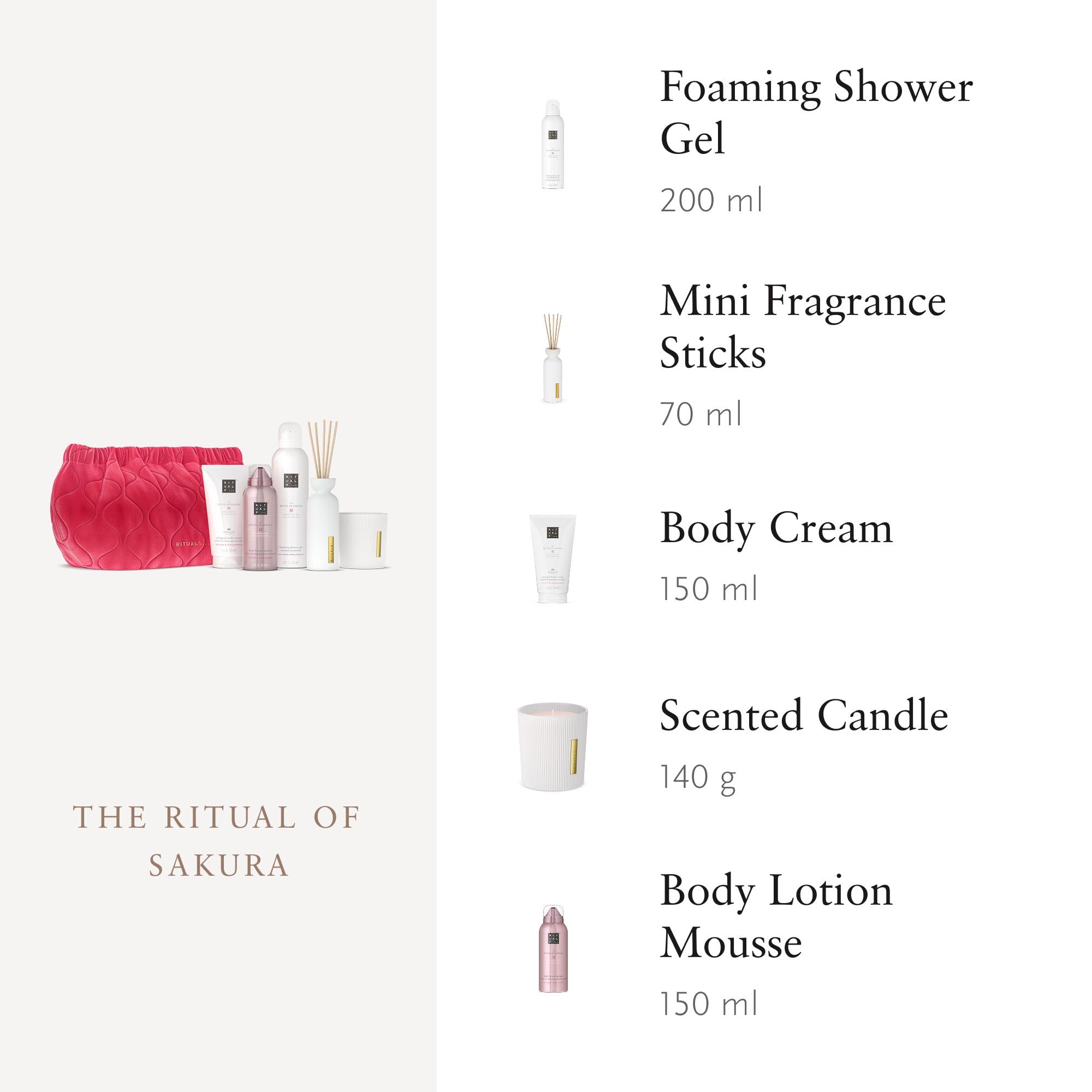 RITUALS The Ritual of Sakura, Cofre de Regalo Grande – Productos para el hogar y el cuidado de la piel con flor de cerezo y leche de arroz, incluye un neceser – Caja de regalo con propiedades renovado