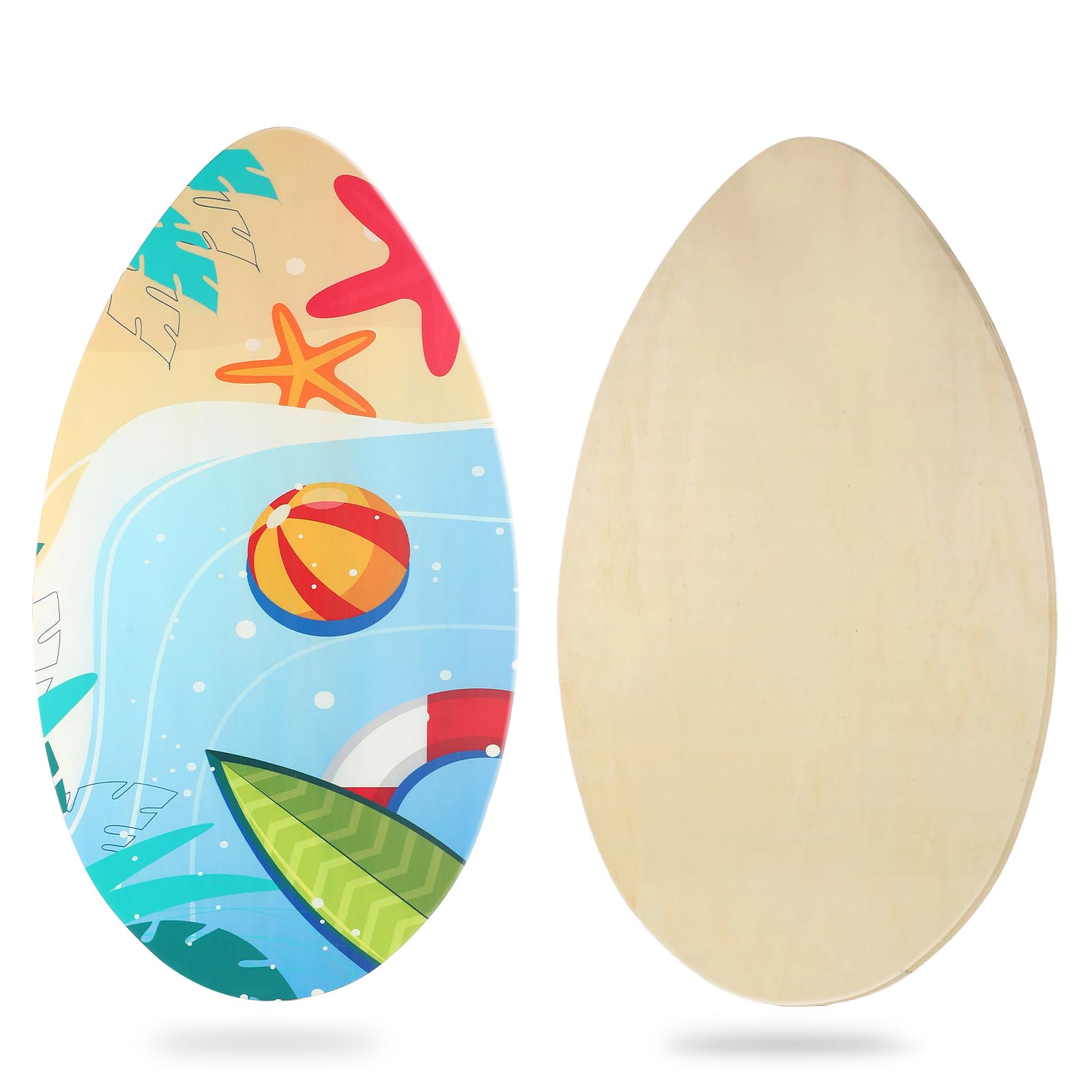 35 inch Skim Board for Kids Adults Wooden Skim Boards with High Gloss Coat for Beach Skimboards for Beginners
