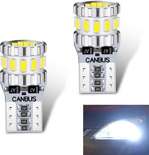 gunhunt Paquete de 2 luces anchas para automóvil, bombillas LED de 3 W, luces de lectura de aluminio, luces de matrícula, luces de instrumento,