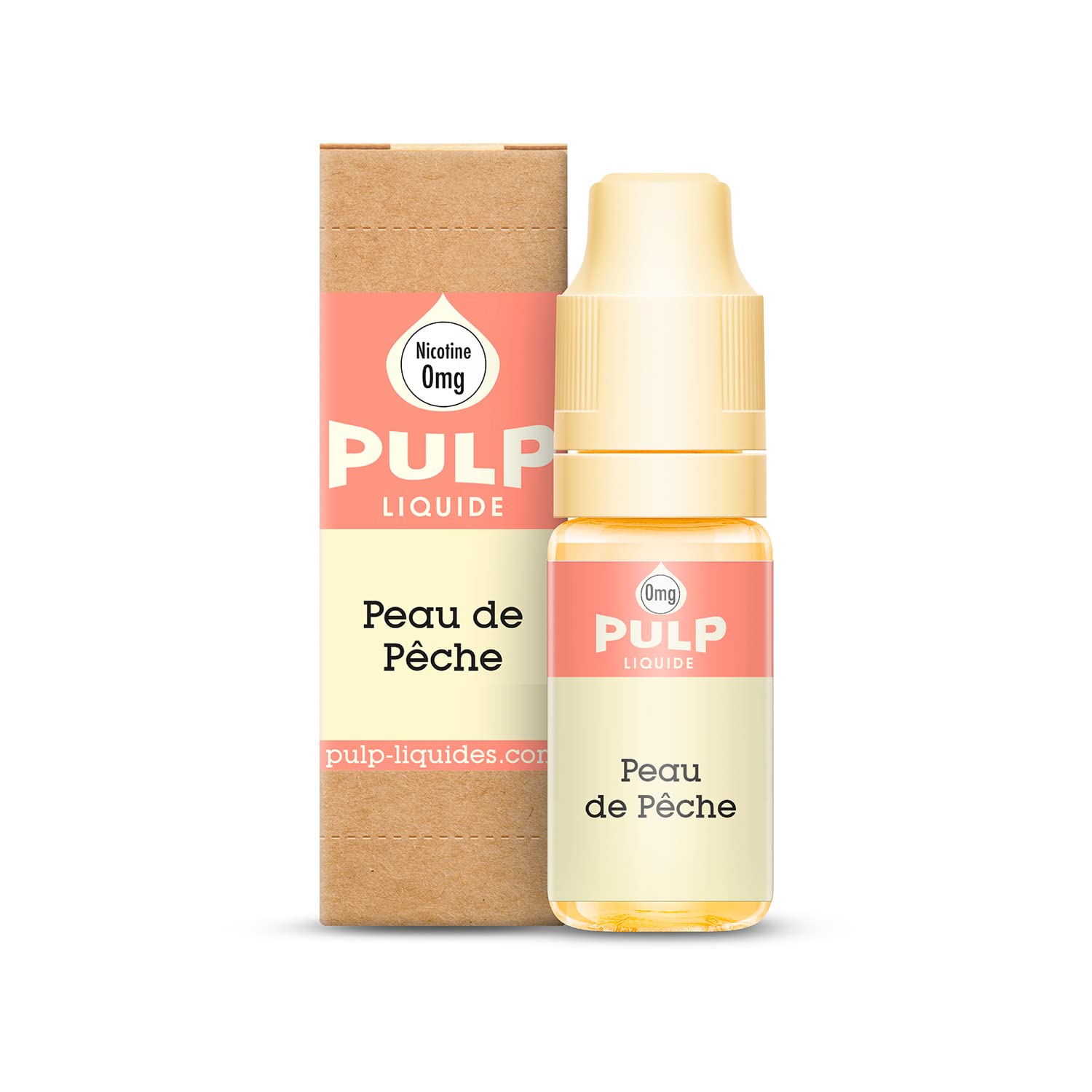 E-Liquide Cigarette Electronique PULP PAR 5 - PEAU DE PECHE - Goût : Pêche  – Sans Nicotine – 70 PG/30 VG - Pack de 5 fioles = 50 ml
