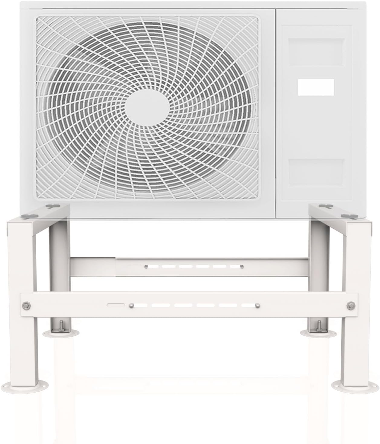 Mini Split Stand, Adjustable Mini Split Ground Stand for 9,000-60,000 BTU Ductless Air Conditioners Heat Pump, Heavy Duty Anti-Vibration AC Bracket, Max Load 450LBS