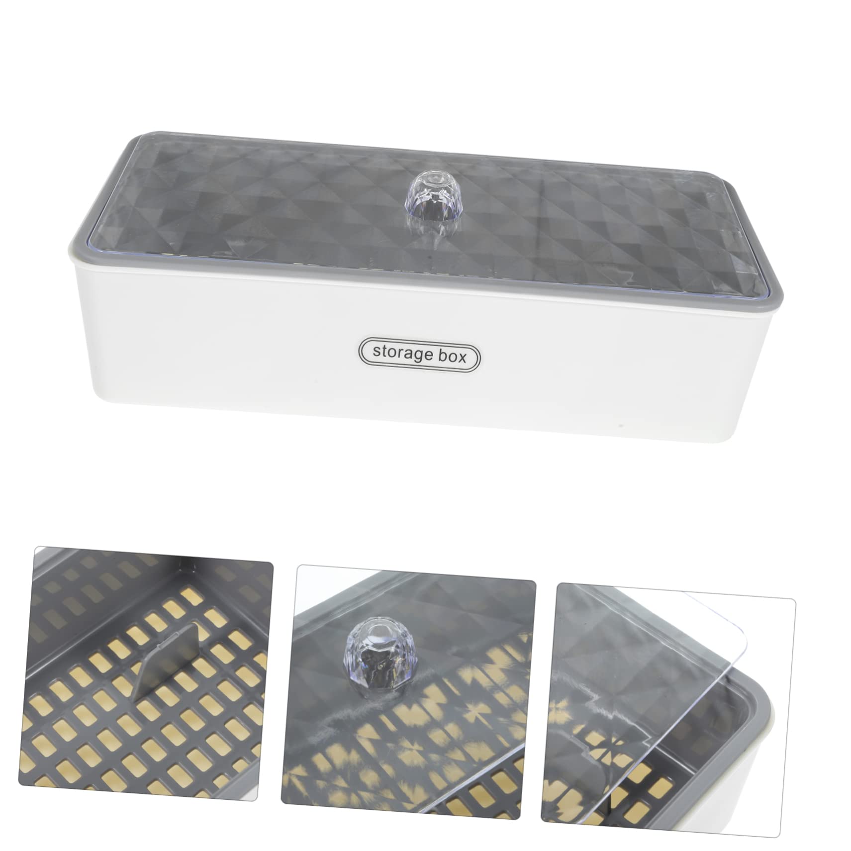 DEARMAMY 4 Pièces Boîte De Rangement Couverts Avec Couvercle Et Égouttoir - Organisateur Ustensiles Cuisine