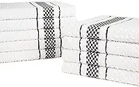 Kit 10 Pano de Prato Atoalhado Para Cozinha Felpudo Malta 45x70cm 370g/m² 100% Algodão - Preta