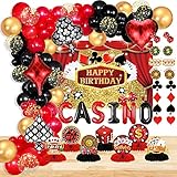 Casino Theme Party Decorations, Casino Birthday Party Decorations Supplies, Las Vegas Party Decorations, Poker Happy Birthday Backdrop, Casino Honeycomb Centerpieces, Casino Balloons Garland