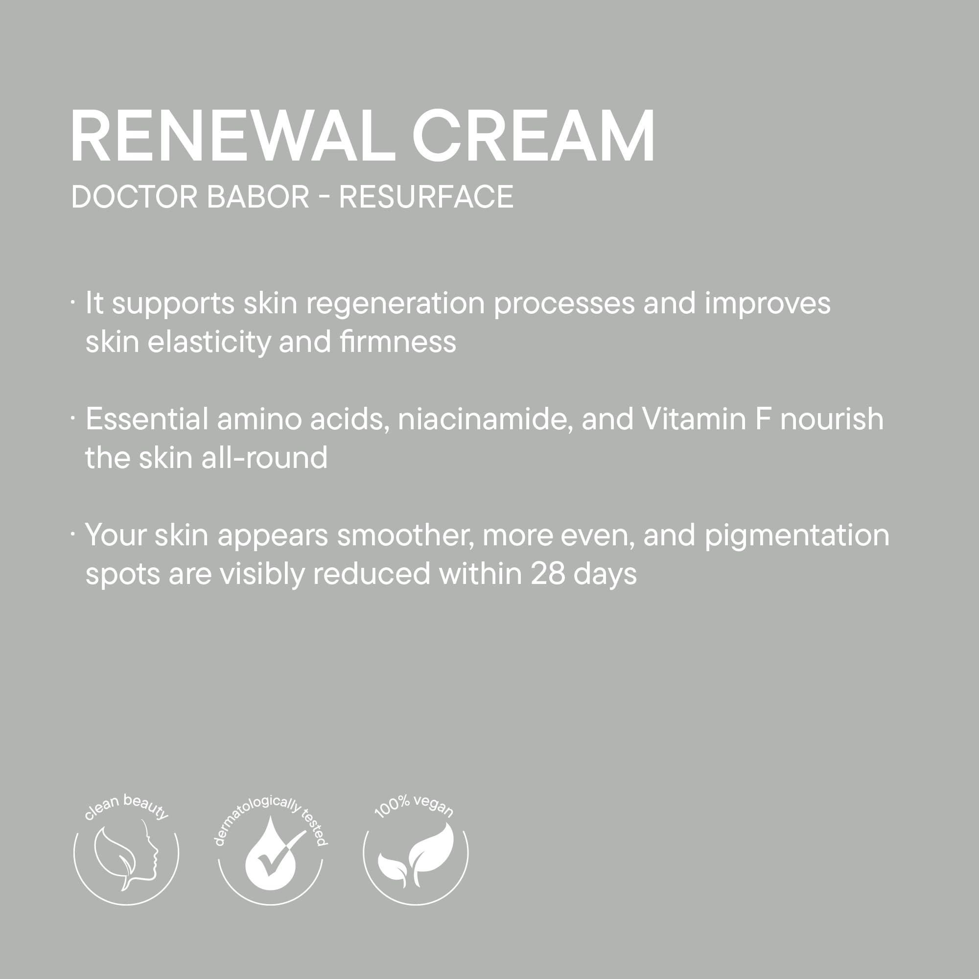 DOCTOR BABOR Renewal Cream | Regenerierende Anti-Aging und Anti-Pigmentflecken Gesichtscreme mit Pro-Retinol Komplex | Für eine strahlende, verjüngte Haut | Verfeinert das Hautbild | vegan | - 50ml