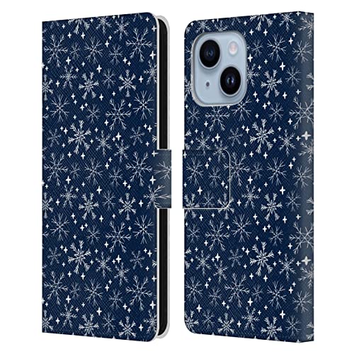 Protéger écran iPhone 14 Plus avec étui portefeuille cuir flocons