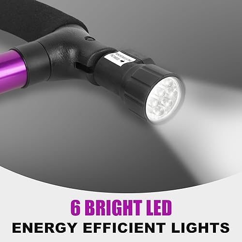 Miniatura 5 de Bastón plegable con luz LED, bastones ajustables para hombres y mujeres, bastón para ancianos con mango de cojín y base cuádruple pivotante para
