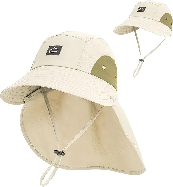 Kids Sun Hats for Boys Girls UV Protection Baseball Cap Hats for Kids with Neck Flap Wide Brim