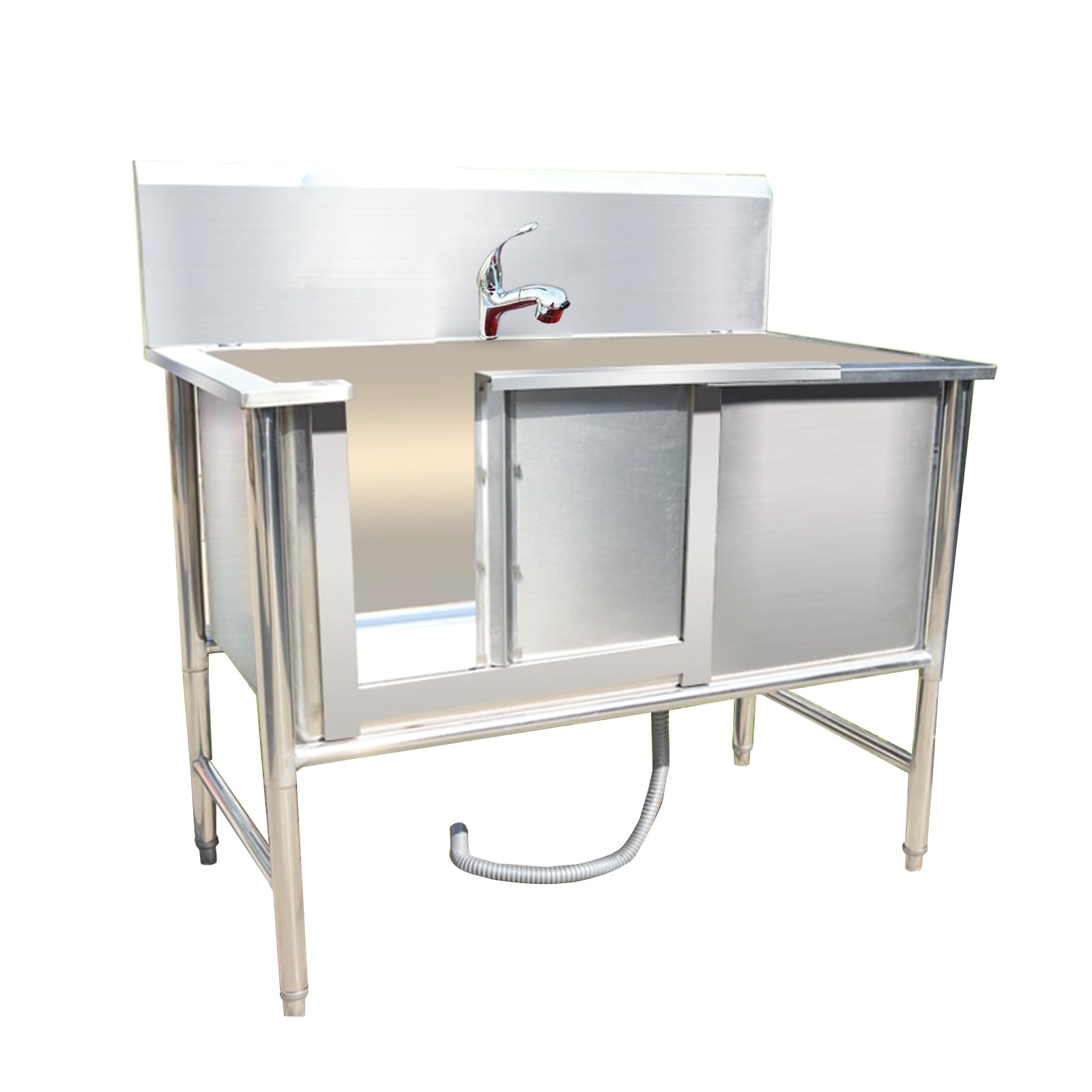 Vasca da Bagno per Cani, Vasca di Doccia per Animali Domestici in Acciaio Inox, Lavello per Doccia Vasca per Cani(120cm/47.2in,50cm/19.6in)