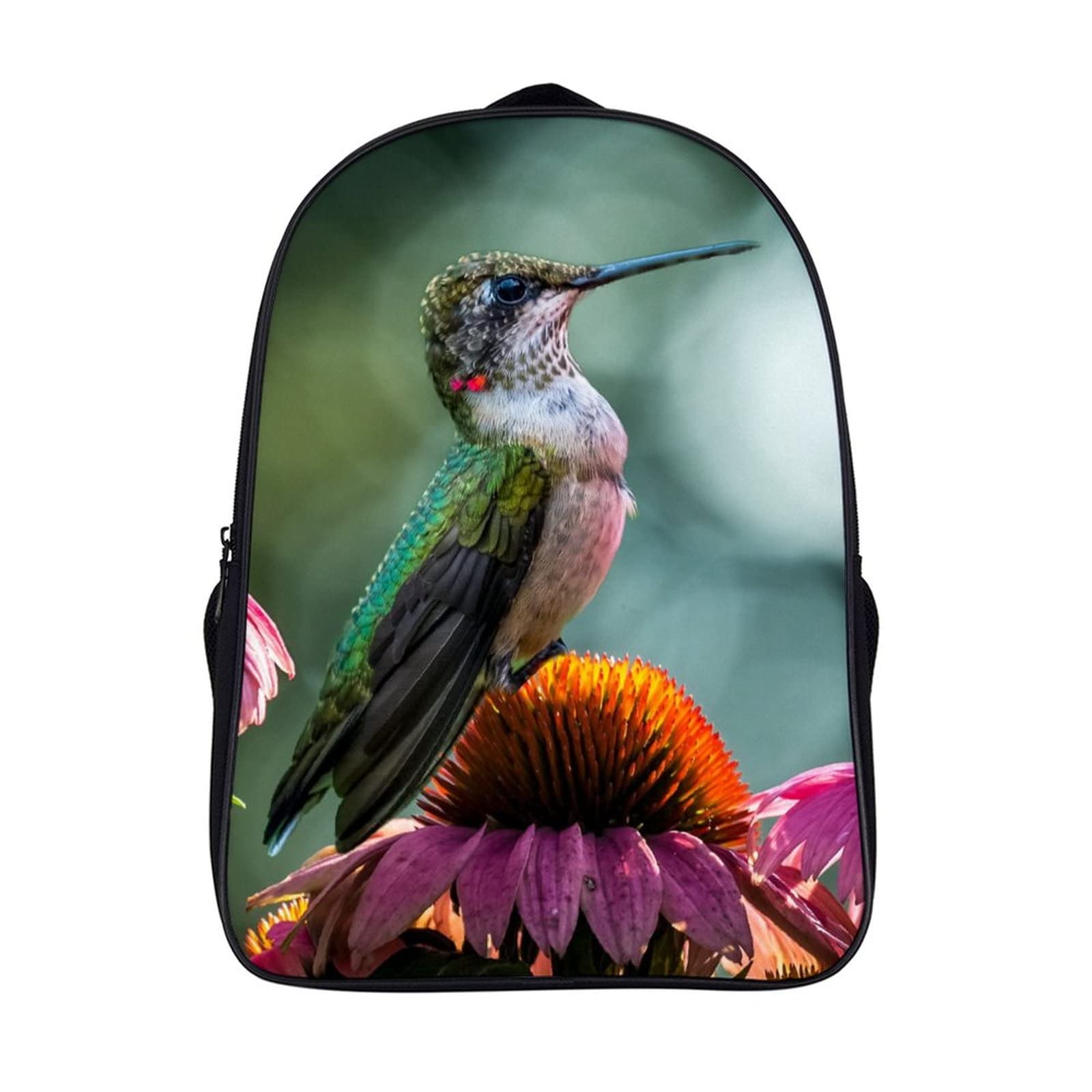 Mochila de moda adolescente para el instituto con estampado de colibrí 7