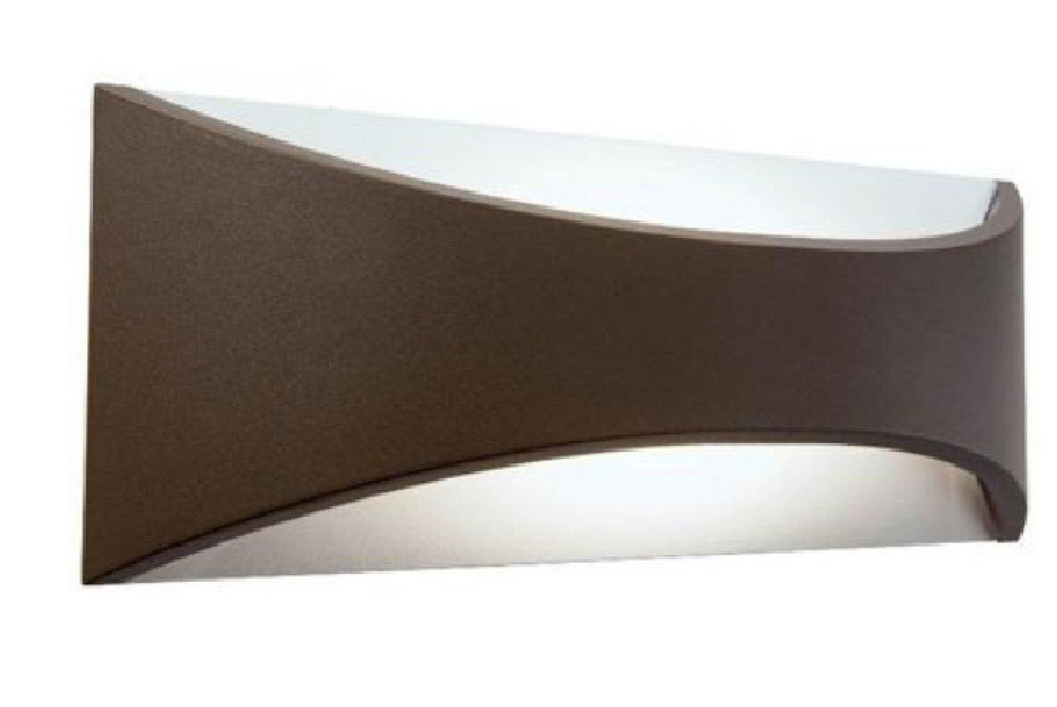 Lampada Applique Piccola Riflettente 6W A Led Cob Colore Marrone Per Esterno Linea Moon Sovil