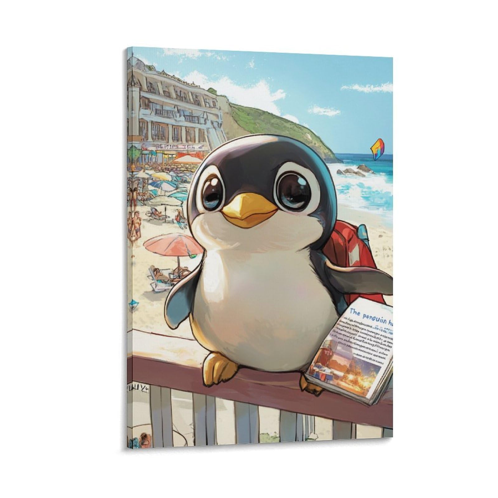 GXYUAOIEF Penguin Poster Artwork Giclee Canvas Prints Modern Wall Art Picture Wall Hanging for Office Gym Living Room Decor 12x18inch(30x45cm)