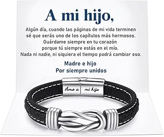 Pulsera de Cuero Trenzado Madre e hijo Unidos para Siempre Pulsera de Cuero con nudo de cierre magnético de Acero inoxidable, Regalos de vuelta a la escuela, Regalos de cumpleaños