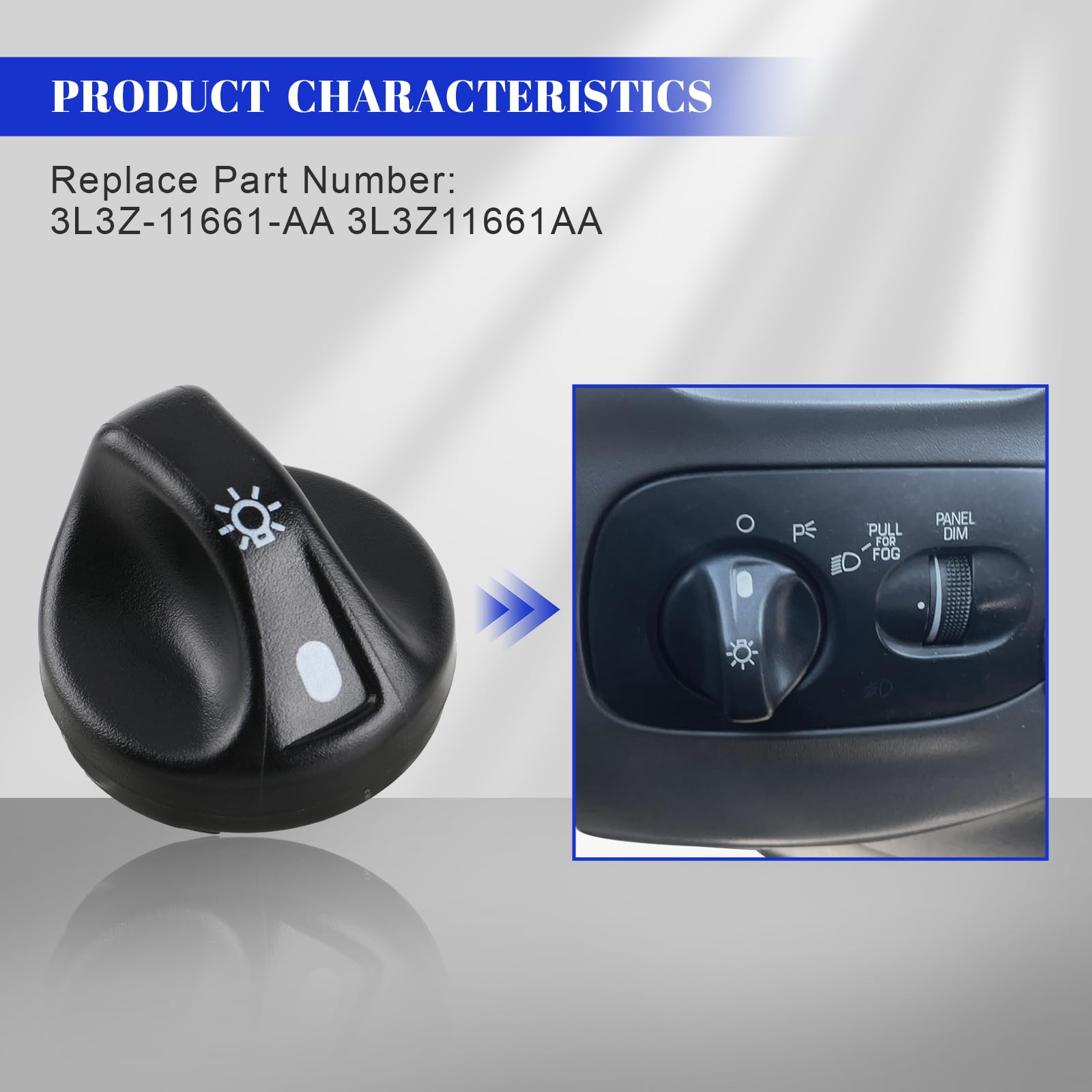 Head Light Head Lamp Switch Knob For 2001-2004 Super Duty F150 F-250 F - View #8