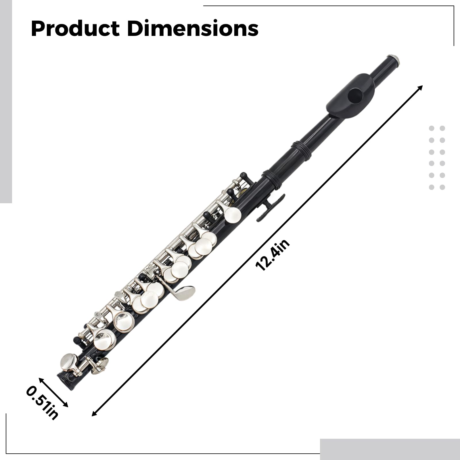 Piccolo con 16 fori in chiave E C Tuning, perfetto per principianti e studenti, include custodia e accessori per lezioni di musica e spettacoli