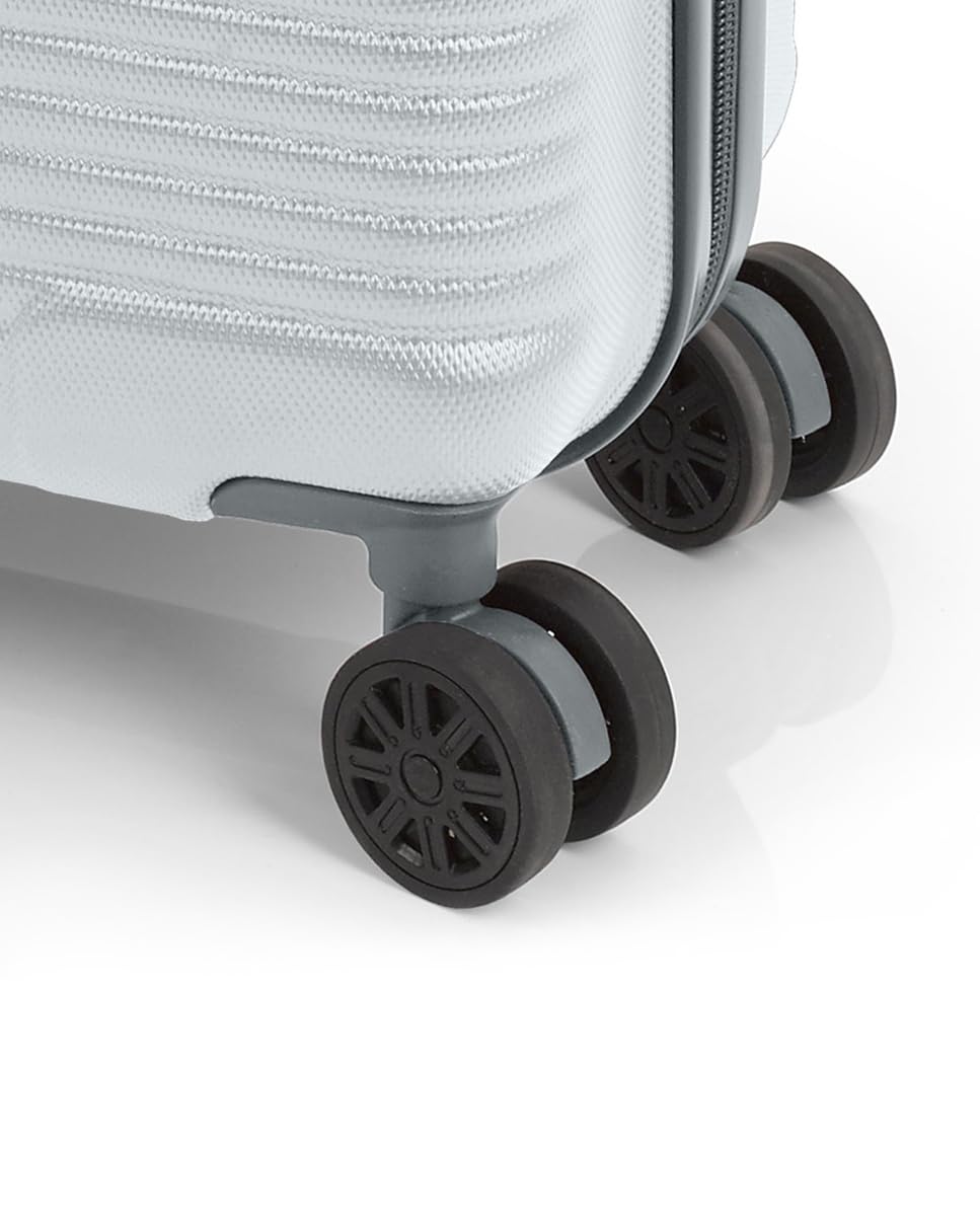 Gabol - Maleta de Cabina Rígida Expandible Balance XP 55x40x22/25 cm - Equipaje de Mano de 2,7kg con Capacidad hasta 45L - 4 Ruedas Dobles 360° y Cerradura TSA - Diseño Español en ABS - Color Plata