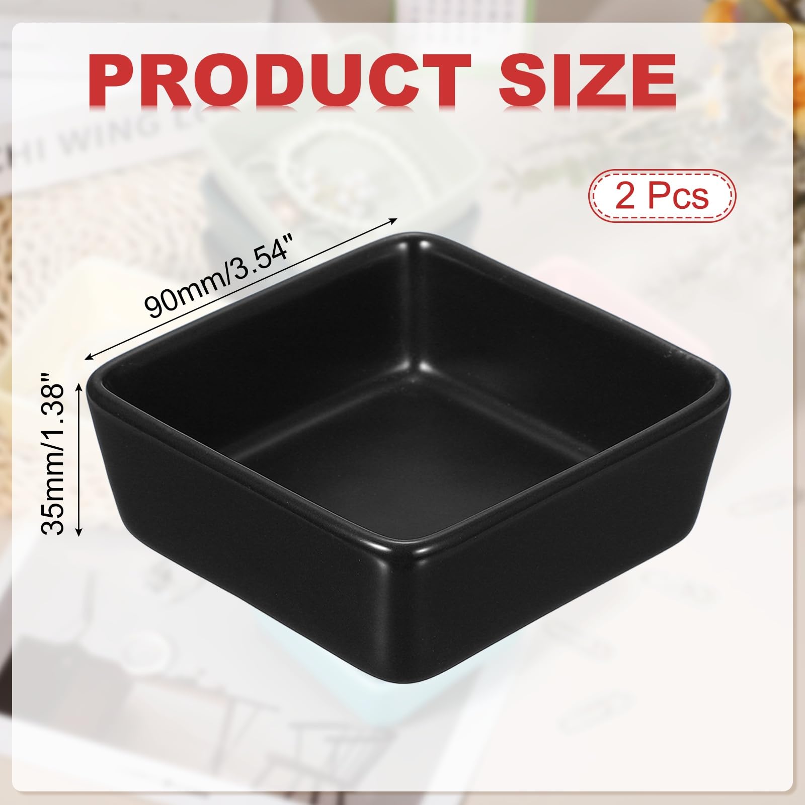 PATIKIL Square Paper Clip Holders, 2 Pcs Ceramic Clip Dispenser Organizer Desk Organizer Accessories for Office Desktop Decor Bobby Pin Binder Paper Clamp, Black - Image 2