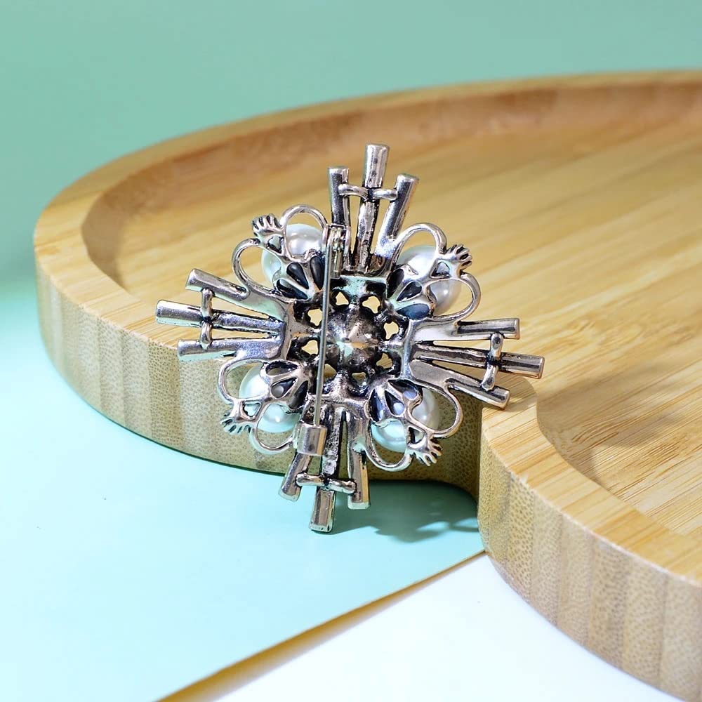 kristallbroschen für Damen, Vintage-perlennadel, winterschmuck