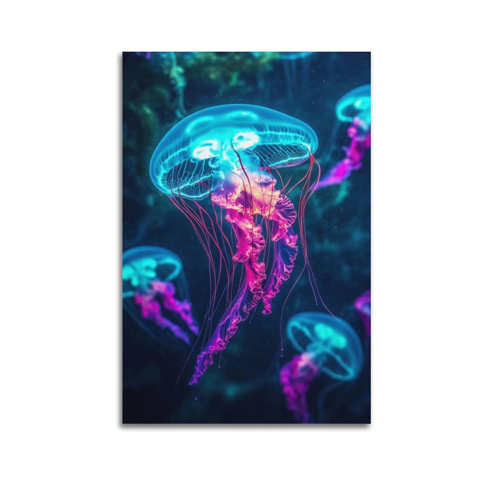 WPHSFX Marine Animal Poster Radiant Jellyfish Symphony Poster Decorative Painting Canvas Wall Posters And Art Picture Print Modern Family Bedroom Decor Posters 20x30inch(50x75cm)